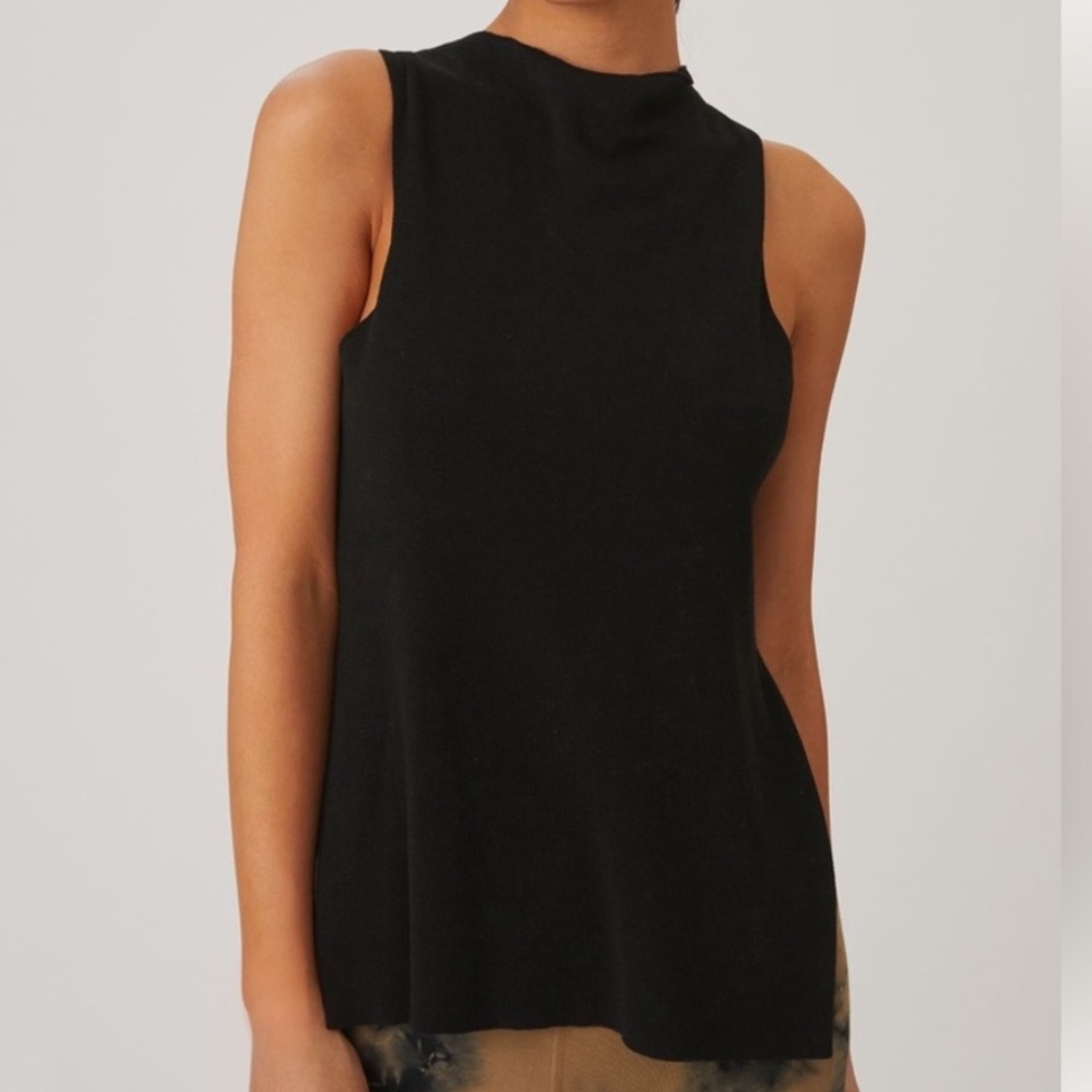Anthropologie Daily Practice XS Elegant Black Cowl Neck Sleeveless Top